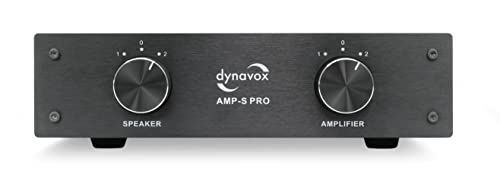 Dynavox AMP-S Pro, Verstärker- und Lautsprecher-Umschalter in Metallgehäuse, für Stereo- und Surround-Verstärker, Verbindung über Bananenstecker oder Klemmanschluss, Schwarz