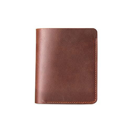 TABKER Herren Geldbörse Vintage Leder Männer Geldbörsen Retro Handgemachte minimalistische Geldbörse für Mann Kleine Geldbörse dünne männliche Geldbörsen (Color : A)