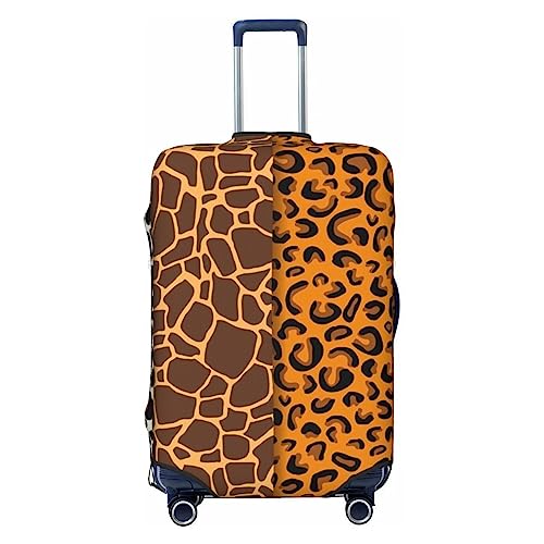 OPSREY Gepäckabdeckung, Leopardenmuster, elastisch, waschbar, Koffer-Schutz für 53,3 - 81,3 cm, Schwarz , S