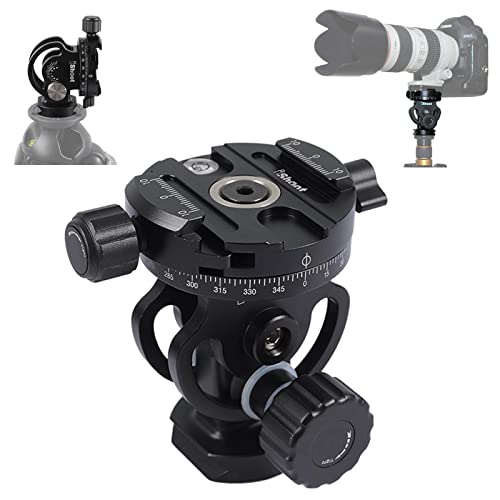 iShoot Metall-2D-Panorama-Kopf-Schwenkklemme, kompatibel mit 39 mm Arca-Swiss Fit Kamera-Schnellwechselplatte, Stativ, Kugelkopf, -90 °,+ 90 ° verstellbar Traglast: 6 kg