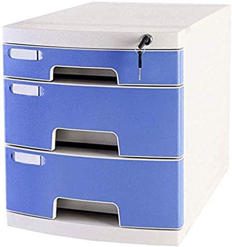FGDSA Aktenschränke, Aktenschränke mit Schloss und Schublade, beweglicher Multifunktionsschrank, 3 Schubladen, Farbe: Grau, Blau, Rosa, Schreibtisch-Aktenschrank, Bürobedarf (Farbe: A)