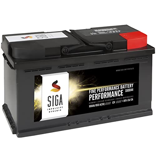 SIGA Autobatterie 100AH 12V 850A/EN Starterbatterie ersetzt Batterie 95Ah 105Ah 88Ah