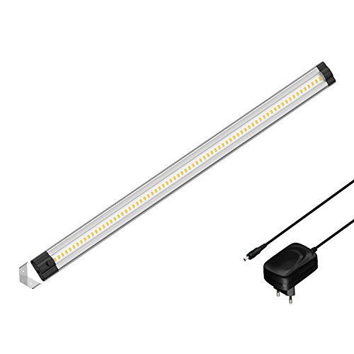 parlat LED Unterbau-Leuchte SIRIS mit Netzteil, Eckmontage, flach, 50cm, 531lm, warm-weiß
