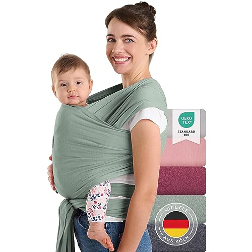 Laleni Babytragetuch für Neugeborene - 100% weiche Bio-Baumwolle, Tragetuch Baby elastisch bis 15kg