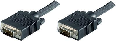 MicroConnect - VGA-Kabel - HD-15 (VGA) (M) bis HD-15 (VGA) (M) - 7 m - geformt, Daumenschrauben - Schwarz