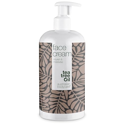 Face Cream 500 ml | Gesichtscreme Männer & Frauen mit unreiner, fettiger, trockener Haut & Mischhaut | Creme für Pickel & zu Akne neigender Haut | Feuchtigkeitsspendend | Teebaumöl