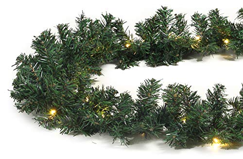 GARTENPIRAT Tannengirlande mit Lichterkette künstlich grün 8,1 m mit 120 LED beleuchtet Weihnachtsbeleuchtung außen