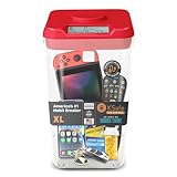 Kitchen Safe mit Zeitschloss-Container (XL), Zeitschloss-Box für Handys, Snacks und andere unerwünschte Versuchungen (roter Deckel + 26.4cm klarer Behälter)