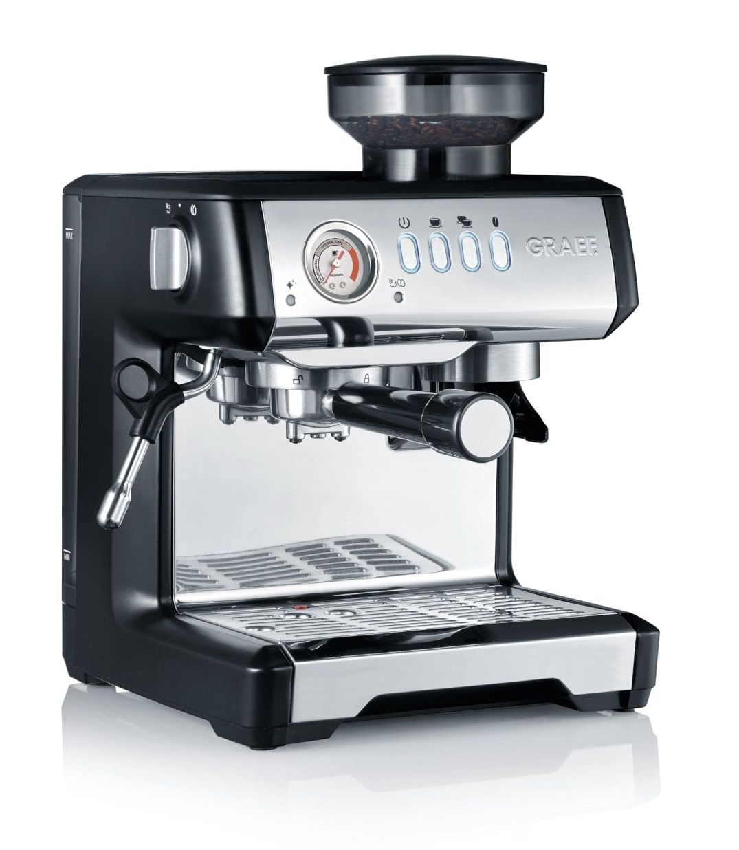 ESM802 Milegra Siebträger Kaffeemaschine 1600 W (Schwarz) (Schwarz)