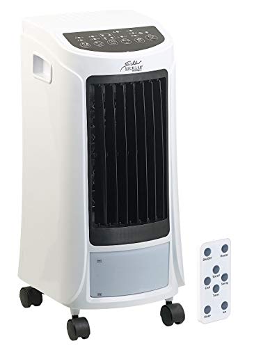Sichler Haushaltsgeräte Kühl und Heizgerät: 4in1-Luftkühler, befeuchter, Ionisator, Heizgerät, 4l, 1800W, 240ml/h (Heiz und Kühlgerät)