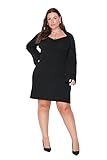 TRENDYOL Damen Mini A-line Regular Plus Size Dress Kleid, Schwarz, 50 EU