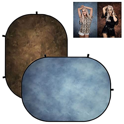Kate Walimex Falthintergrund1,5x2m Faltbarer Hintergrund Hellblau/Dunkelbrauner Hintergrund