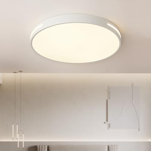 Style home LED Deckenlampe Deckenleuchte 96W dimmbar mit Fernbedienung für Wohnzimmer Schlafzimmer Büro 50 * 50 * 5cm (‎Weiß)