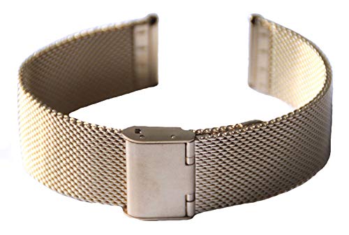 20mm Eichmüller Edelstahl Meshband Uhren Armband Gold mit Sicherheitsverschluss