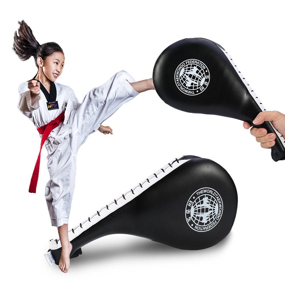 Kick Target Pads, PU Taekwondo-Schlagpolster Doppelpolster Kickboxing Schlagpads Handpratzen Fußtechniken Trainerpratze für Karate, Kickboxen