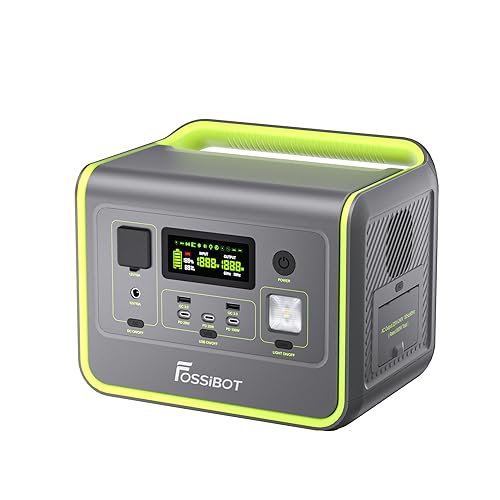 FOSSiBOT F800 Tragbare Powerstation, 512Wh Solar Generator mit LiFePO4, 800W (Surge 1600W) AC Ausgänge/Sinuswellen 230V, 1,5 Stunden Schnellladung, PD 100W Notstromaggregat für Camping/Wohnmobile