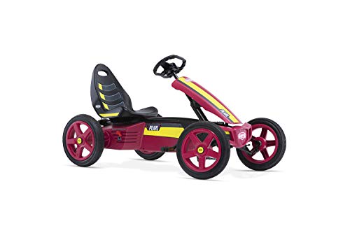 BERG Pedal-Gokart, Für Kinder ab 4 bis 12 Jahre, Bis 60 kg, Rally Pearl, Rot/Schwarz/Gelb