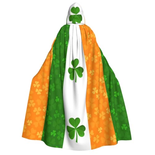 Sylale Unisex Kapuzenumhang mit irischer Flagge, Weihnachten, Fasching, Halloween, Cosplay-Kostüm für Erwachsene