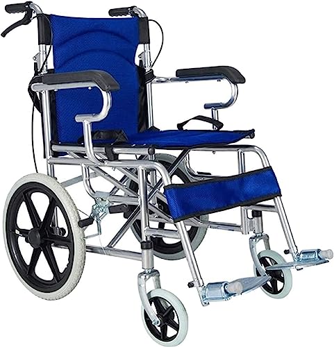 Rollstühle Aluminium-Transport-Rollstuhl mit 20-Zoll-Sitz - faltbarer Rollstuhl medizinischer Reha-Stuhl für Transport und Lagerung - für sanftere Fahrt, Gewichtskapazität 200kg/400l (Color : B)