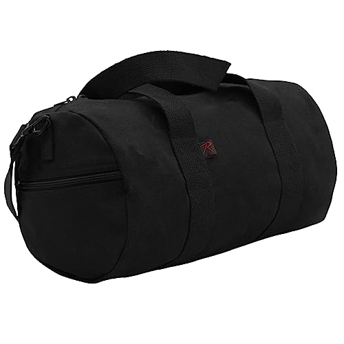 Rothco Segeltuch Schulter Duffle Bag Duffel Gym Bag für Männer Frauen Sport Duffel Bag, Schwarz, 15 Inches