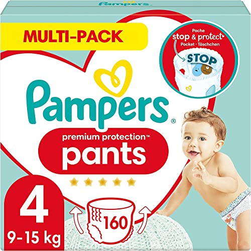 Pampers Premium Protection Pants, Gr. 4, 9-15kg, Monatsbox, 1er Pack (1 x 160 Stück)