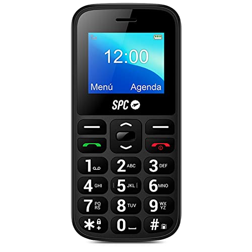SPC Fortune 2 4G – 4G Mobiltelefon für Senioren, SOS-Taste, sehr hohe Ruftonlautstärke (102dB), Fernkonfiguration, große Tasten, Rufton und Intelligente Benachrichtigungen, Farbe Schwarz