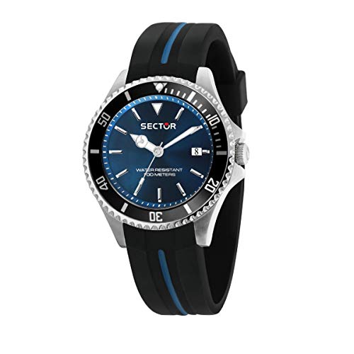 Sector No Limits Herren Analog Quartz Uhr mit Silicone Armband R3251161037