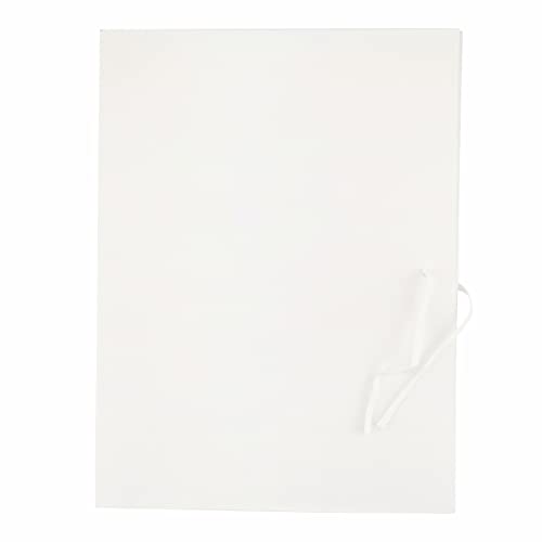 D.RECT 50 Stück Sammelmappe aus Karton | Postmappe mit Bandverschluss | 250g Weiß