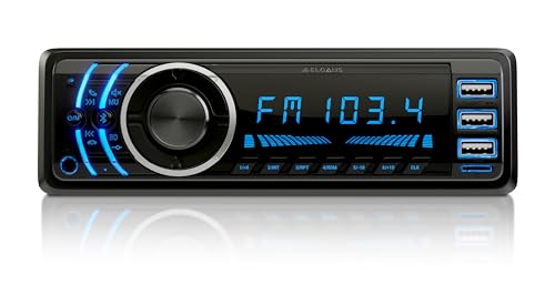 ELGAUS ES-MP870M, universelles 1 DIN Autoradio mit 3 USB Slots, MP3, RDS, ID3, RGB, AUX, SD Kartenslot, Freisprechfunktion, Fernbedienung