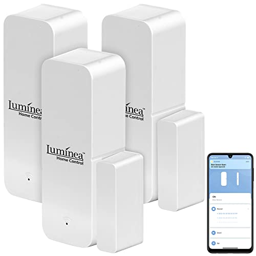Luminea Home Control Fensterkontakt ZigBee: 3er-Set ZigBee-Tür- & Fensteralarm, für Alexa, GA und Siri, App (ZigBee-Türalarm)