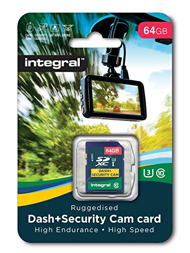 Integral insdx64g10-dscam 64 GB High Endurance SDXC Speicherkarte für Dash und Sicherheit Kameras