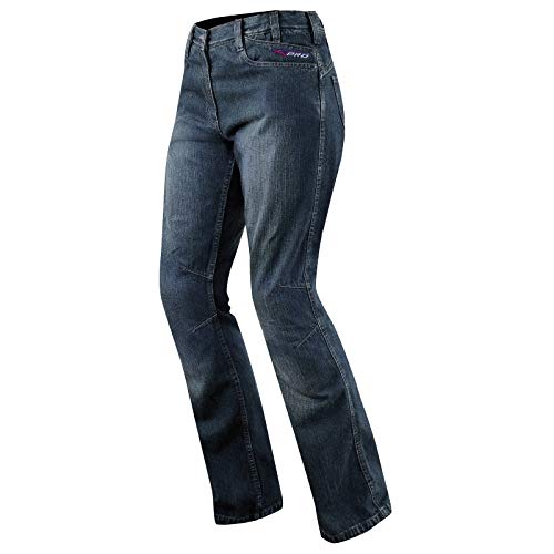 A-Pro Jeans Damen Denim CE Knie Protektoren Motorrad Biker Pants Hose Blau 28