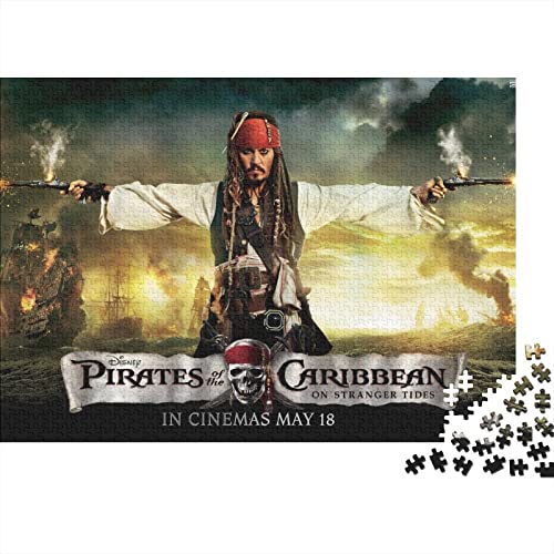 Puzzle Pirates of The Caribbean Spielzeug 500 Teile Puzzles Für Erwachsene Und Jugendliche Geburtstag Geschenk Jack Sparrow Premium Holz Puzzle Schwierig Und Herausforderung 500pcs (52x38cm)