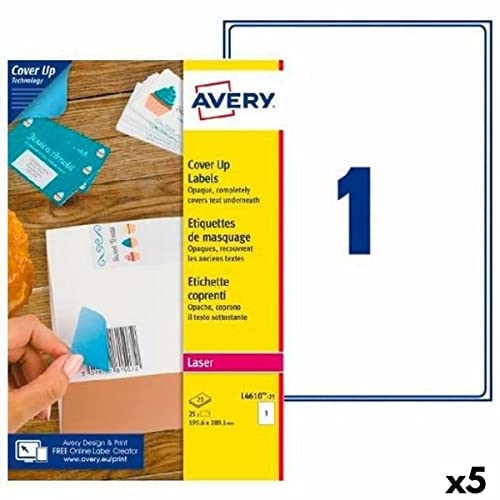 Avery Etiketten für Drucker L4610 199,6 x 289,1 mm weiß 25 Blatt (5 Stück)