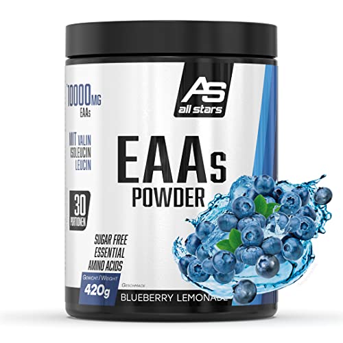 All Stars EAAs Powder - Mikro-Instantisiertes EAA Pulver, hochdosiert mit 10.000mg essentiellen Aminosäuren je Portion - 420g, Blueberry Lemonade