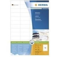 HERMA Premium - Permanent selbstklebende, matte laminierte Papieretiketten - weiß - 52,5 x 21,2 mm - 5600 Etikett(en) (100 Bogen x 56) (4273)