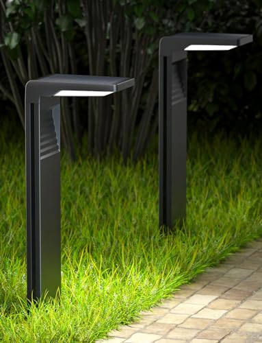 OUSFOT Solarleuchte Garten Wegeleuchten Außen solar [2 Stück] mit 2 Beleuchtungsmodi für Garten/Terrasse/Wege