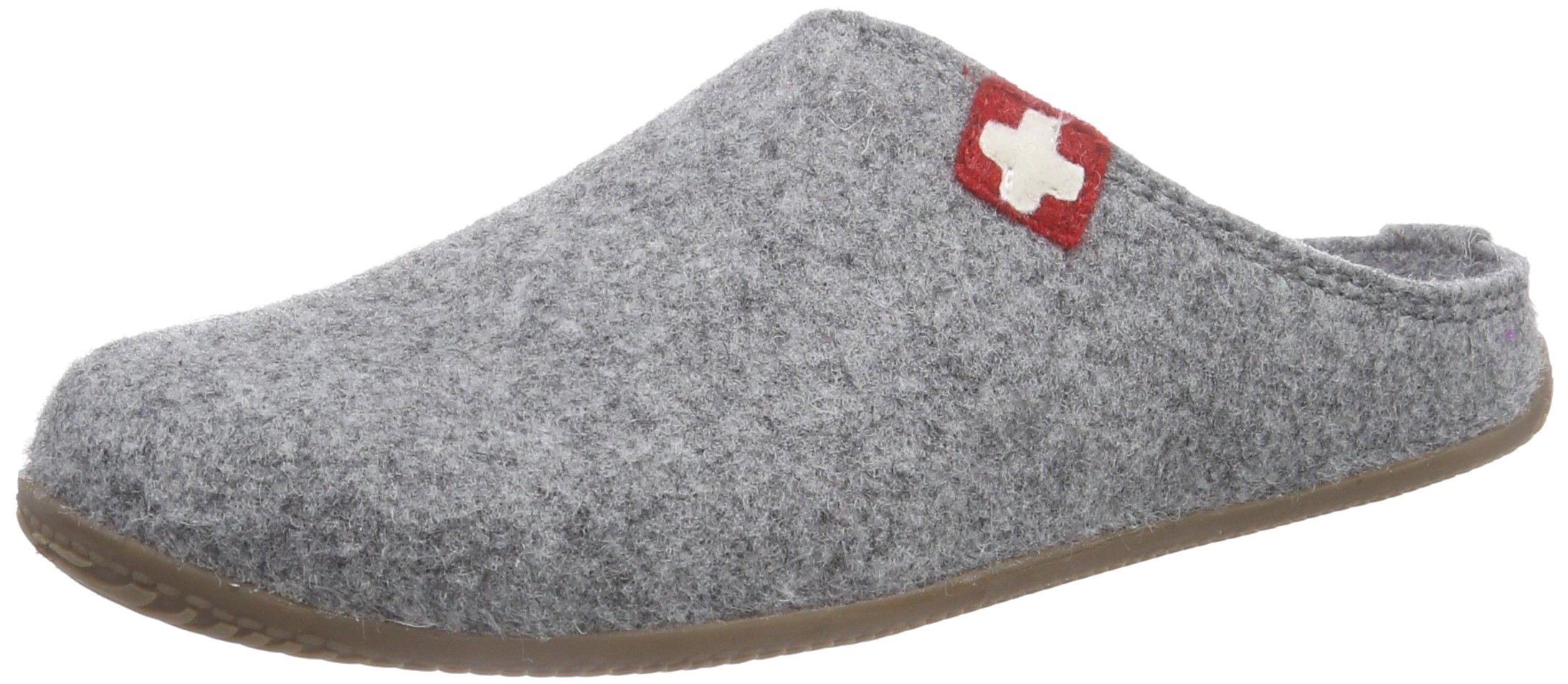 Living Kitzbühel Unisex-Erwachsene Pantoffel Schweizer Kreuz mit Fußbett Pantoffeln,Grau (610 grau), 37 EU