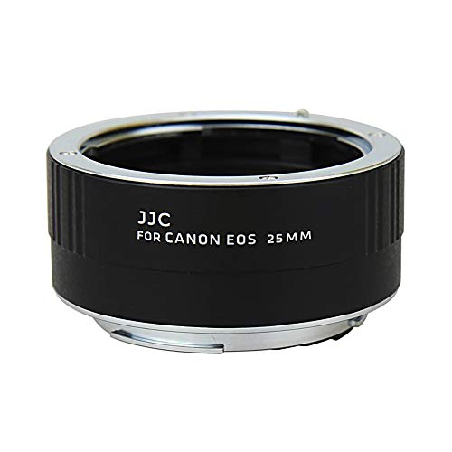 JJC Metall Autofokus-Zwischenringe (AF) mit TTL-Belichtung für Makrofotographie 25mm (Passen für Canon EOS EF/EF-S Mount Kameras)