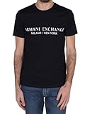 Armani Exchange AX Herren Short Sleeve Milan New York Logo Crew Neck T-Shirt, schwarz, Groß