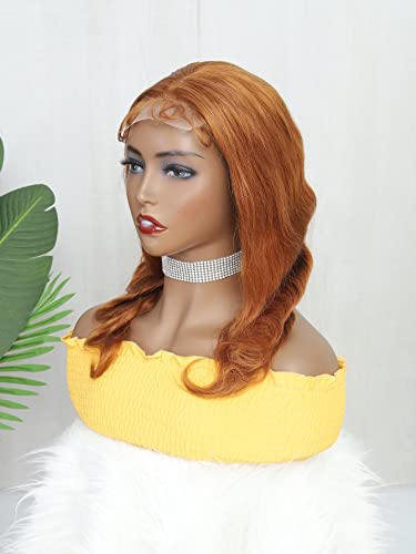 Women Wig Human Lace Wig Lace Front Medium Body Wave Human Hair Wig For Party ( Color : 150Density 13*4 , Size : 16 inch )