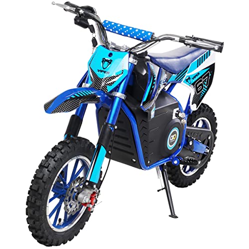 Actionbikes Motors Kinder Mini Elektro Crossbike Viper 𝟭𝟬𝟬𝟬 Watt | 36 Volt - 25 Km/h - Scheibenbremsen - 3 Geschwindigkeitsstufen - Pocket Bike - Motorrad - Motocross - Dirtbike - Enduro (Blau)
