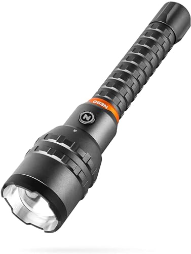 NEBO 12 K: 12.000 Lumen Taschenlampe, schwarz, wiederaufladbar, wasserdicht, 2-fach verstellbarer Zoom, mit Powerbank