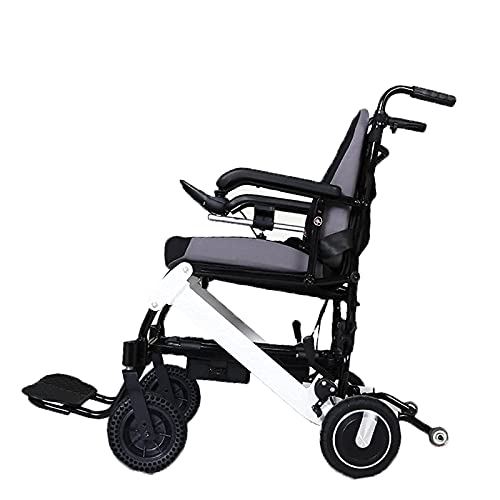 Electric Wheelchair Folding Lightweight Wheelchai Electric Wheelchair Fully Automatic Portable Foldable Wheelchair for The Elderly Quick Folding Aluminum Alloy (6A without Back Control)
