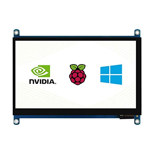 Coolwell Waveshare 7inch QLED Quantum Dot Display for Raspberry Pi/Jetson Nano, IPS Screen,Capacitive Touch, 1024×600, G+G Toughened Glass Panel