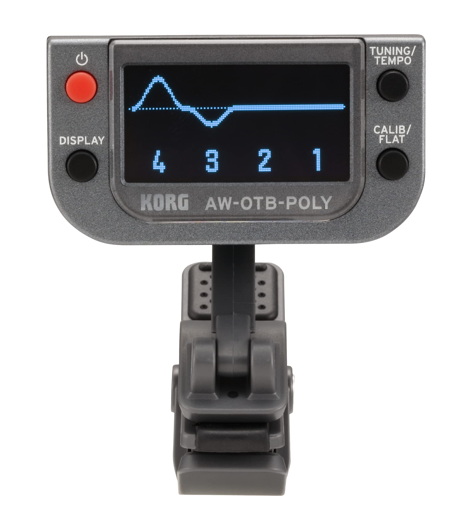 Korg - AW-OTB-POLY Polyphonic Clip-on Tuner for Bass Guitar with OLED Display