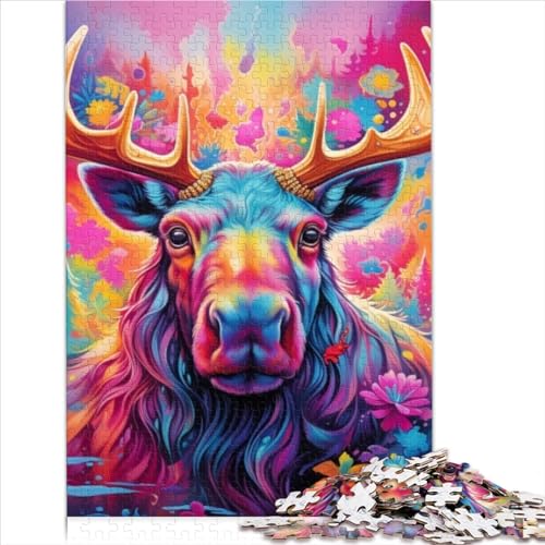 Art Moose Jigsaw Puzzles for Adults Puzzle 1000 Extra Large Piece Jigsaw Puzzle Wood Jigsaw Puzzles for Adults Learning Educational Puzzle 1000pcs（50x75cm）