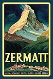 Schatzmix Nostalgie Zermatt Schweiz Metallschild 20x30 cm Wanddeko tin Sign Blechschild, Blech, Mehrfarbig
