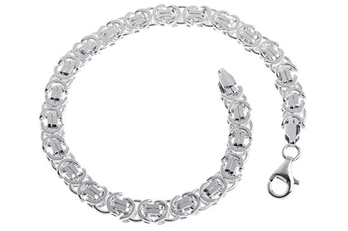 Flaches Königskette Armband 925 Silber - 6mm , Länge 16-25cm