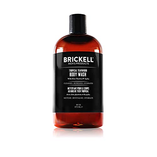Brickell Men's Body Wash, Natural and Organic Deep Cleaning Shower Gel with Aloe, Glycerin, and Jojoba Oil (Tropical Teakwood, 473 ml)